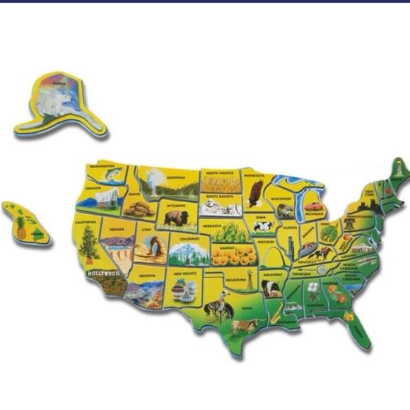 U.S.A. Map Wooden Puzzle educational learning toy puzzle mint condition gifts - Picture 2 of 7